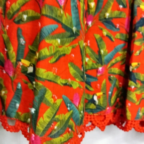 Farm Rio Tucano Paradise Midi Skirt Red Multi Small NWT - Picture 6 of 15